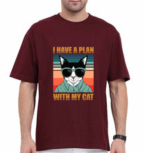 Load image into Gallery viewer, Cat Oversized T-Shirt for Men-Maroon-Ektarfa.online
