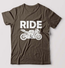 Load image into Gallery viewer, Ride Superbike T-Shirt for Men-Olive Green-Ektarfa.online
