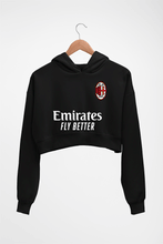 Load image into Gallery viewer, A.C. Milan 2021-22 Crop HOODIE FOR WOMEN-Black-Ektarfa.online
