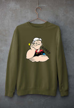 Load image into Gallery viewer, Popeye Unisex Sweatshirt for Men/Women-S(40 Inches)-Olive Green-Ektarfa.online
