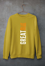 Load image into Gallery viewer, You Are Great Unisex Sweatshirt for Men/Women-S(40 Inches)-Mustard Yellow-Ektarfa.online
