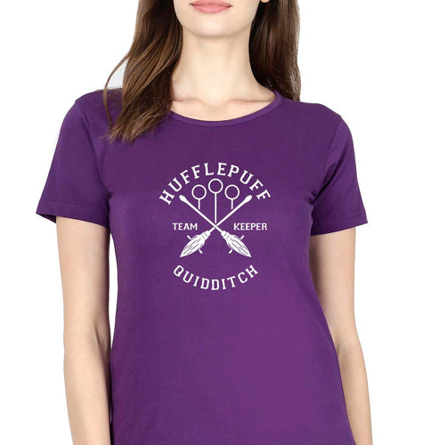 Hufflepuff Harry Potter T-Shirt for Women-Purple-Ektarfa.online