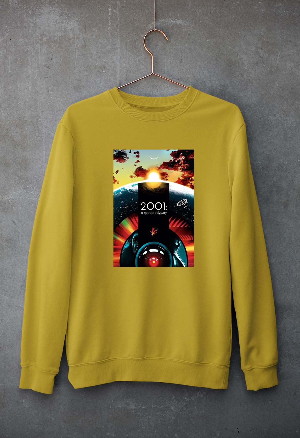 2001 A Space Odyssey Unisex Sweatshirt for Men/Women-Mustard Yellow-Ektarfa.online
