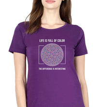 Load image into Gallery viewer, Life T-Shirt for Women-XS(32 Inches)-Purple-Ektarfa.online
