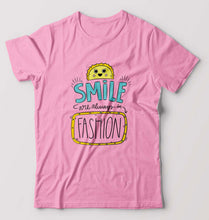 Load image into Gallery viewer, Smile are Always in Fashion T-Shirt for Men-S(38 Inches)-Light Baby Pink-Ektarfa.online
