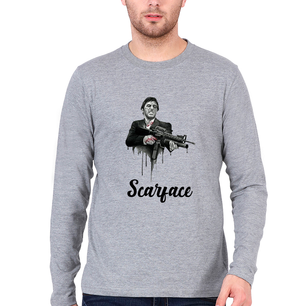 Scarface Full Sleeves T-Shirt for Men-Grey Melange-Ektarfa.online