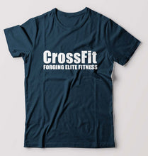 Load image into Gallery viewer, CrossFit T-Shirt for Men-S(38 Inches)-Petrol Blue-Ektarfa.online
