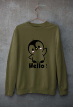 Load image into Gallery viewer, Penguin Hello Unisex Sweatshirt for Men/Women-Olive Green-Ektarfa.online
