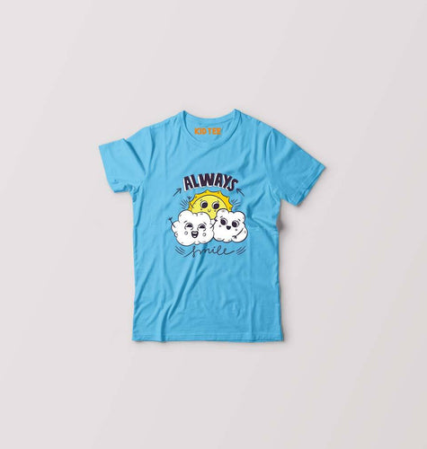Always Smile Kids T-Shirt for Boy/Girl-Light Blue-Ektarfa.online