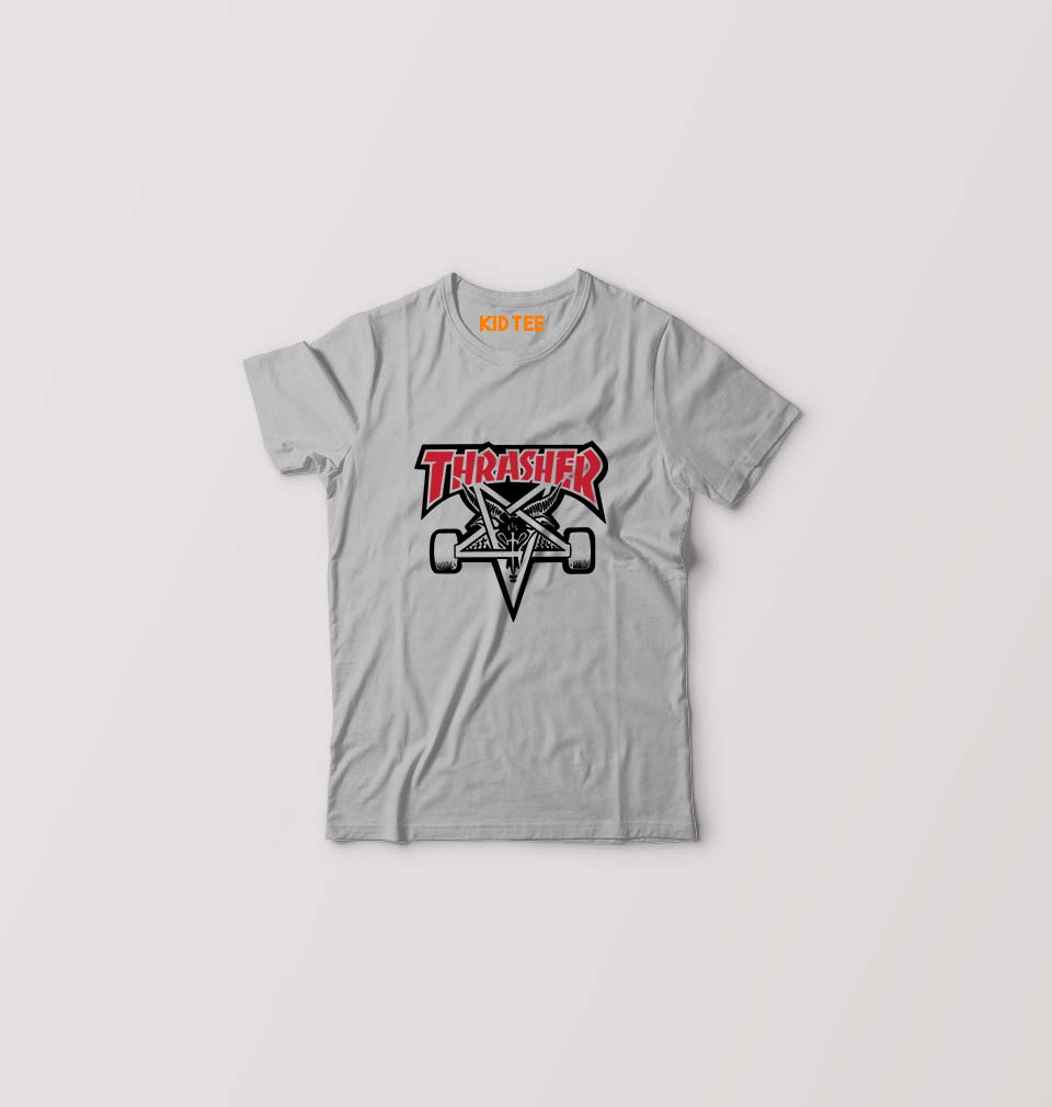 Thrasher Kids T-Shirt for Boy/Girl-0-1 Year(20 Inches)-Grey-Ektarfa.online