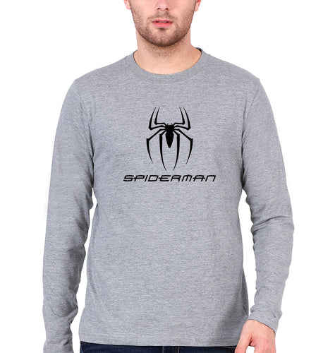 Spiderman Full Sleeves T-Shirt for Men-Grey Melange-Ektarfa.online