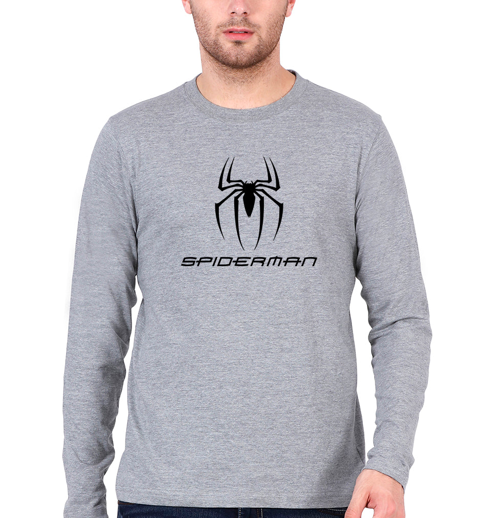 Spiderman Full Sleeves T-Shirt for Men-Grey Melange-Ektarfa.online