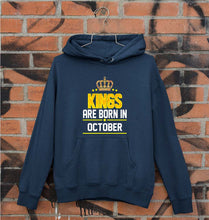 Load image into Gallery viewer, Kings Are Born In October Unisex Hoodie for Men/Women-S(40 Inches)-Navy Blue-Ektarfa.online
