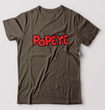 Load image into Gallery viewer, Popeye T-Shirt for Men-S(38 Inches)-Olive Green-Ektarfa.online
