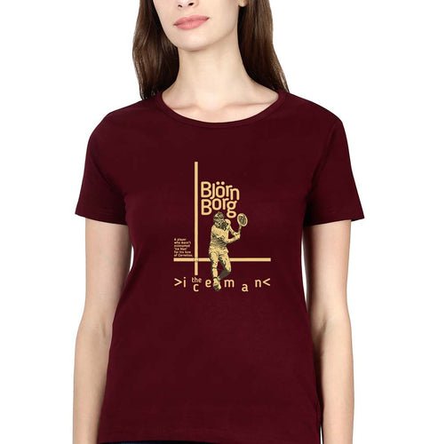 Björn Borg T-Shirt for Women-Maroon-Ektarfa.online