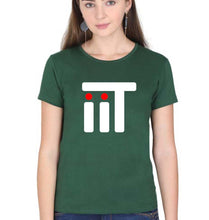 Load image into Gallery viewer, IIT T-Shirt for Women-XS(32 Inches)-Dark Green-Ektarfa.online
