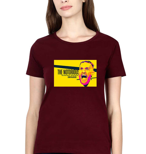 Conor McGregor UFC MMA T-Shirt for Women-Maroon-Ektarfa.online