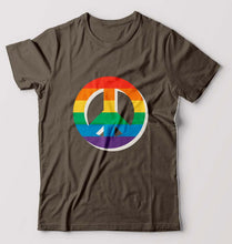 Load image into Gallery viewer, Peace Pride T-Shirt for Men-Olive Green-Ektarfa.online
