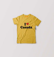 Load image into Gallery viewer, I Love Canada Kids T-Shirt for Boy/Girl-Golden Yellow-Ektarfa.online
