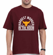 Load image into Gallery viewer, Hardest Worker In the Room Gym Oversized T-Shirt for Men-Maroon-Ektarfa.online
