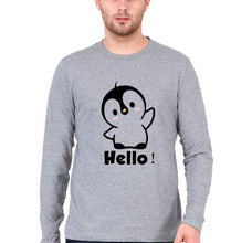 Load image into Gallery viewer, Penguin Hello Full Sleeves T-Shirt for Men-Grey Melange-Ektarfa.online
