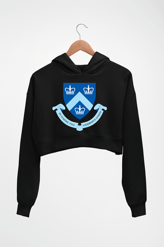 Columbia University Crop HOODIE FOR WOMEN-Black-Ektarfa.online