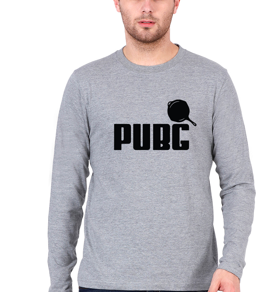 PUBG Full Sleeves T-Shirt for Men-Grey Melange-Ektarfa.online
