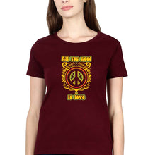Load image into Gallery viewer, Psychedelic Love T-Shirt for Women-XS(32 Inches)-Maroon-Ektarfa.online
