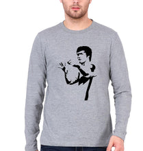 Load image into Gallery viewer, Bruce Lee Full Sleeves T-Shirt for Men-S(38 Inches)-Grey Melange-Ektarfa.online
