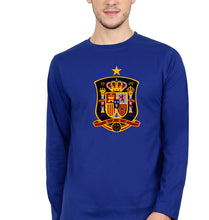 Load image into Gallery viewer, Spain Football Full Sleeves T-Shirt for Men-S(38 Inches)-Royal Blue-Ektarfa.online
