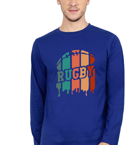 Rugby Dad Full Sleeves T-Shirt for Men-Royal Blue-Ektarfa.online