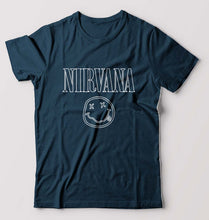 Load image into Gallery viewer, Nirvana T-Shirt for Men-S(38 Inches)-Petrol Blue-Ektarfa.online
