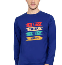 Load image into Gallery viewer, Fishing Full Sleeves T-Shirt for Men-Royal Blue-Ektarfa.online
