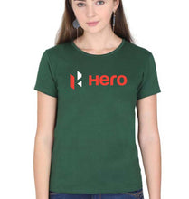 Load image into Gallery viewer, Hero MotoCorp T-Shirt for Women-XS(32 Inches)-Dark Green-Ektarfa.online
