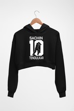 Load image into Gallery viewer, Sachin Tendulkar Crop HOODIE FOR WOMEN-Black-Ektarfa.online
