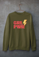 Load image into Gallery viewer, Feminist Girl Power Unisex Sweatshirt for Men/Women-S(40 Inches)-Olive Green-Ektarfa.online
