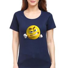 Load image into Gallery viewer, Angry Emoji T-Shirt for Women-Navy Blue-Ektarfa.online

