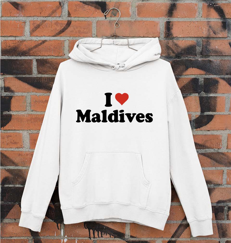 I Love Maldives Unisex Hoodie for Men/Women-White-Ektarfa.online