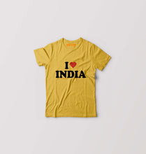 Load image into Gallery viewer, I Love India Kids T-Shirt for Boy/Girl-Golden Yellow-Ektarfa.online
