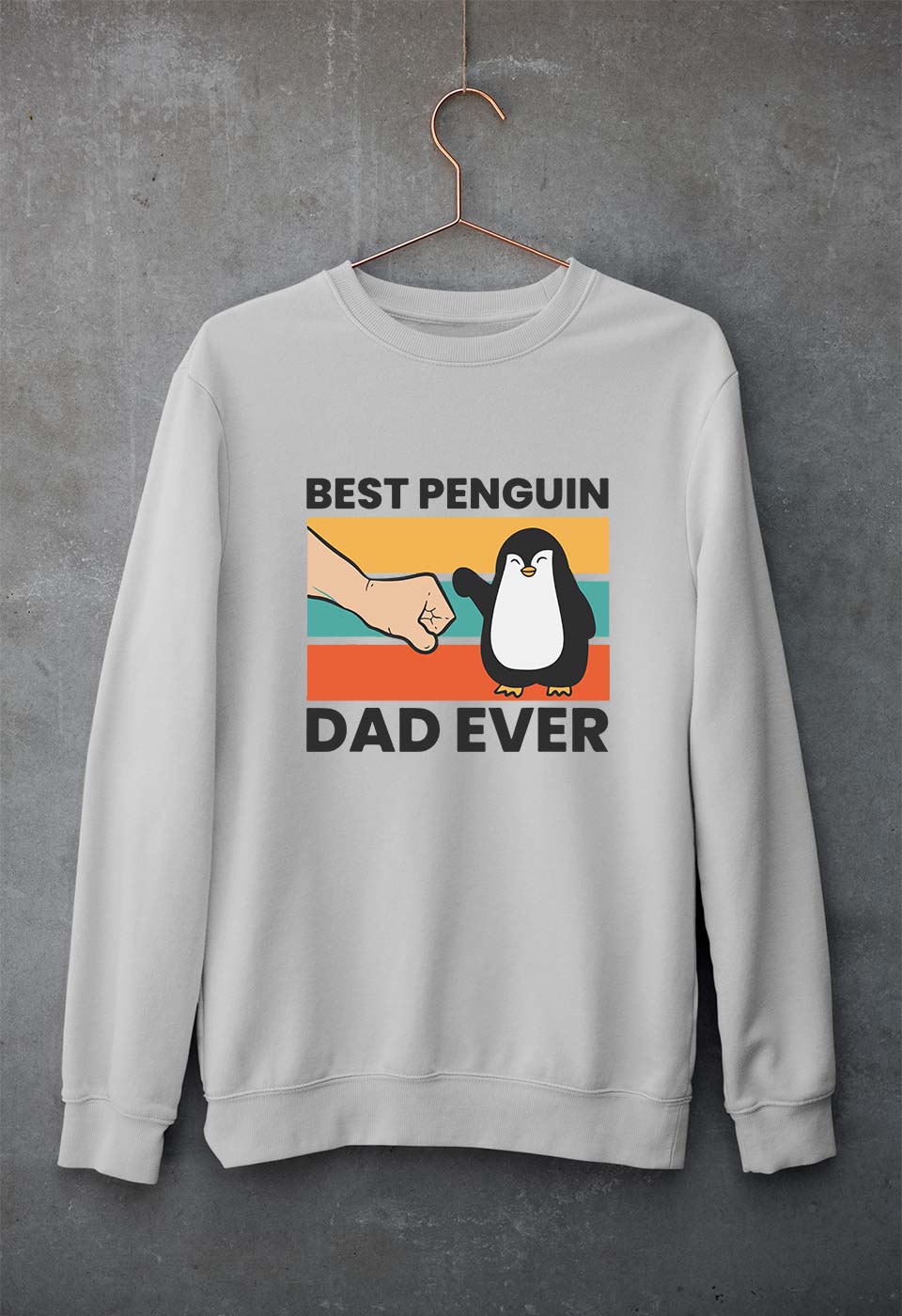 Penguin Dad Unisex Sweatshirt for Men/Women-Grey Melange-Ektarfa.online