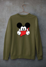 Load image into Gallery viewer, Mickey Mouse Fuck Unisex Sweatshirt for Men/Women-Olive Green-Ektarfa.online
