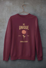 Load image into Gallery viewer, Be Unique Unisex Sweatshirt for Men/Women-S(40 Inches)-Maroon-Ektarfa.online
