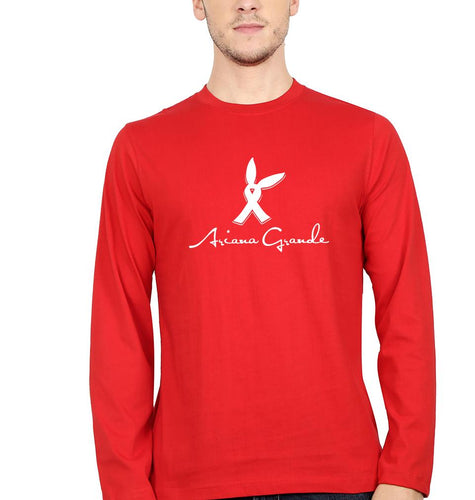 Ariana Grande Full Sleeves T-Shirt for Men-Red-Ektarfa.online