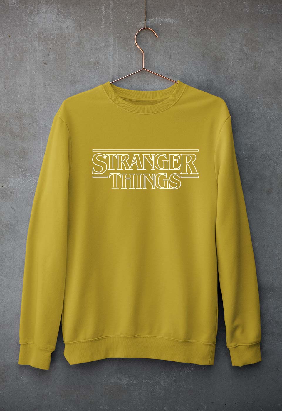 Stranger Things Unisex Sweatshirt for Men/Women-Mustard Yellow-Ektarfa.online