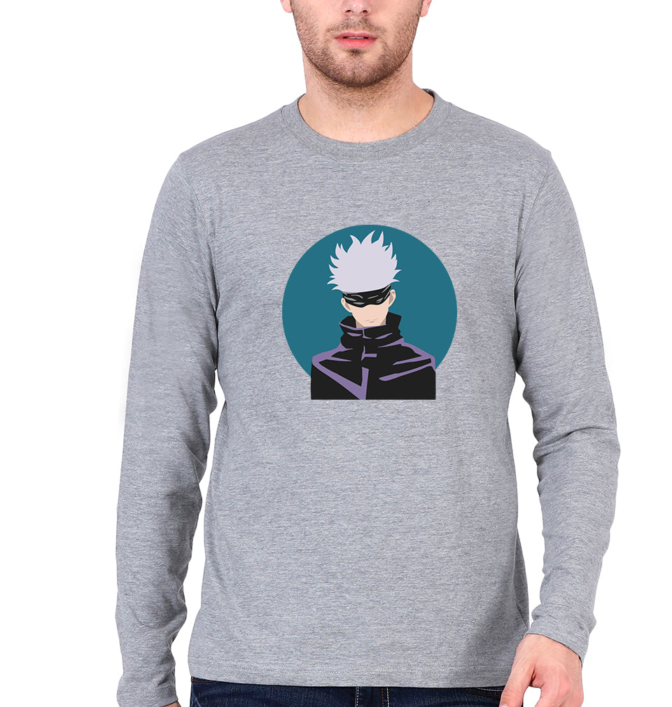 Gojo Satoru Anime Full Sleeves T-Shirt for Men-Grey Melange-Ektarfa.online
