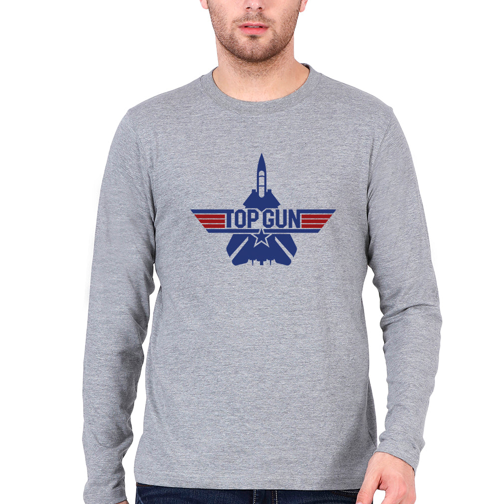 Top Gun Full Sleeves T-Shirt for Men-Grey Melange-Ektarfa.online