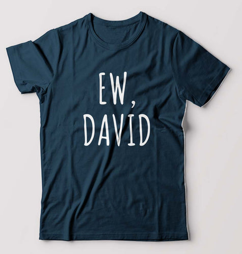 Schitts Creek EW David T-Shirt for Men-S(38 Inches)-Petrol Blue-Ektarfa.online