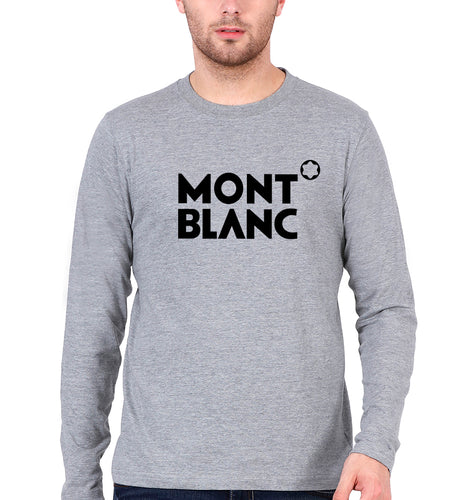 Mont Blanc Full Sleeves T-Shirt for Men-Grey Melange-Ektarfa.online