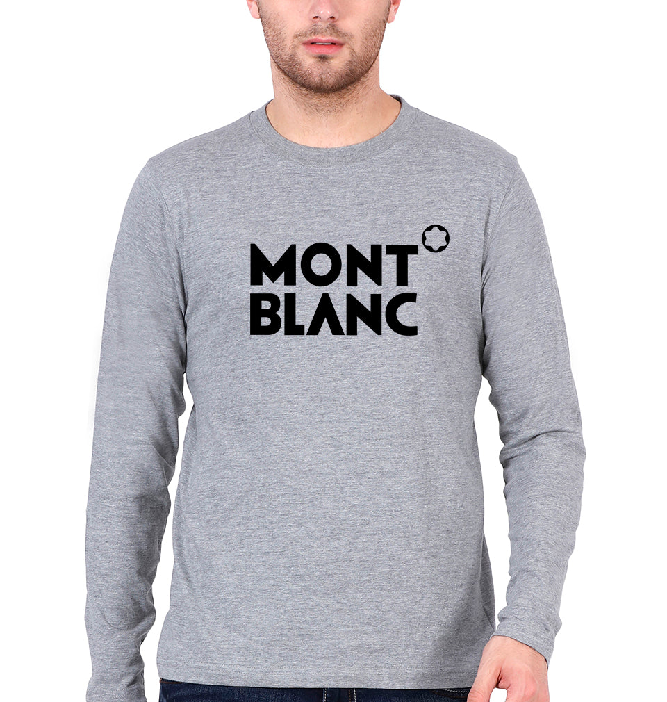 Mont Blanc Full Sleeves T-Shirt for Men-Grey Melange-Ektarfa.online
