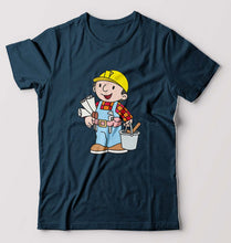 Load image into Gallery viewer, Bob the Builder T-Shirt for Men-S(38 Inches)-Petrol Blue-Ektarfa.online
